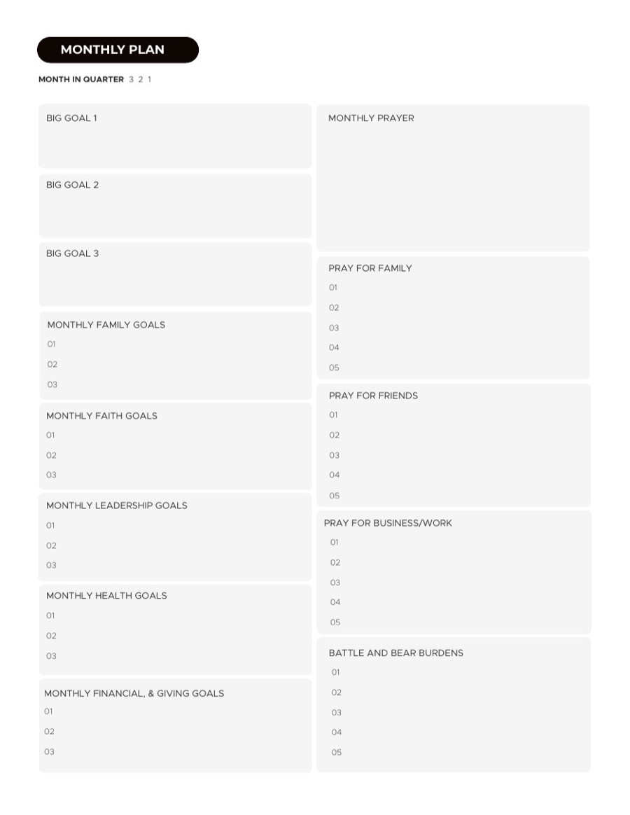 The 10XF Monthly Planner &mdash; The monthly plan