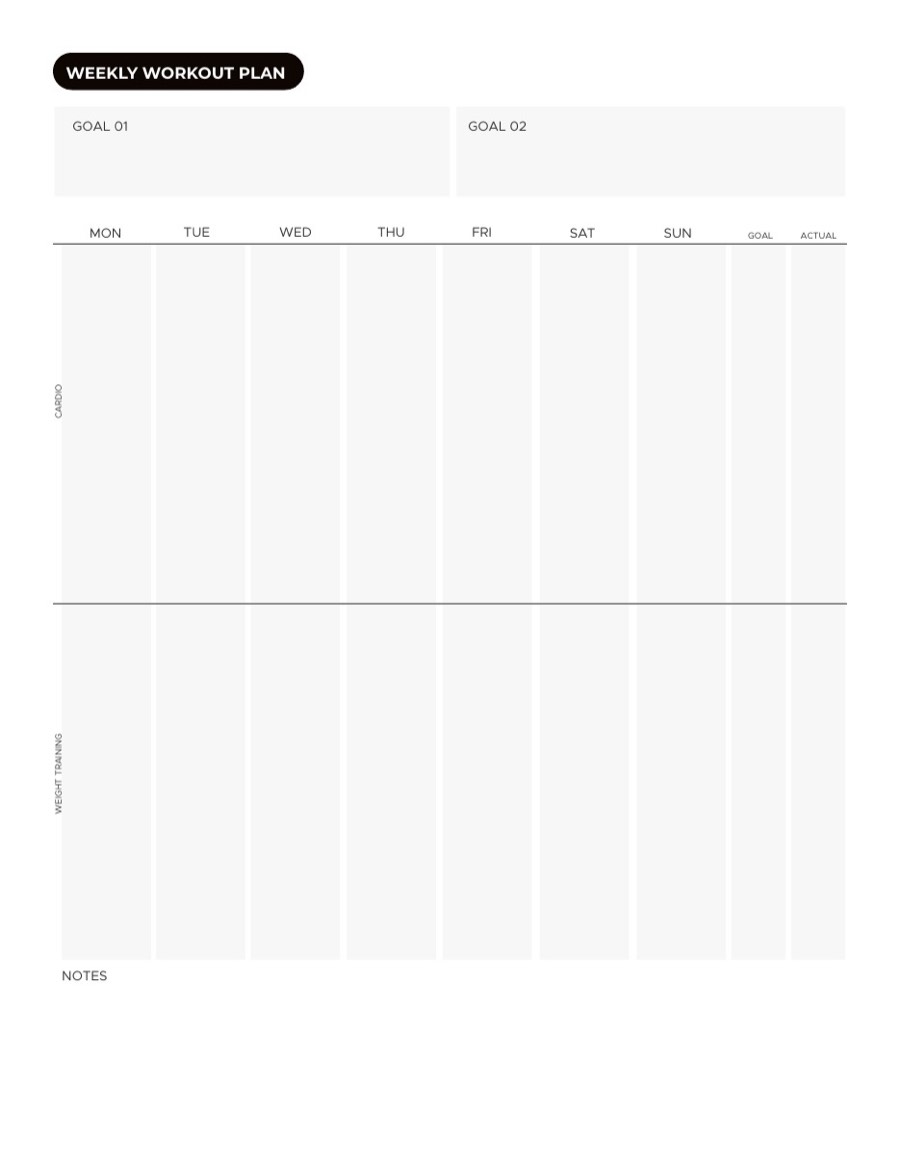 The 10XF Weekly Planner &mdash; The workout tracker