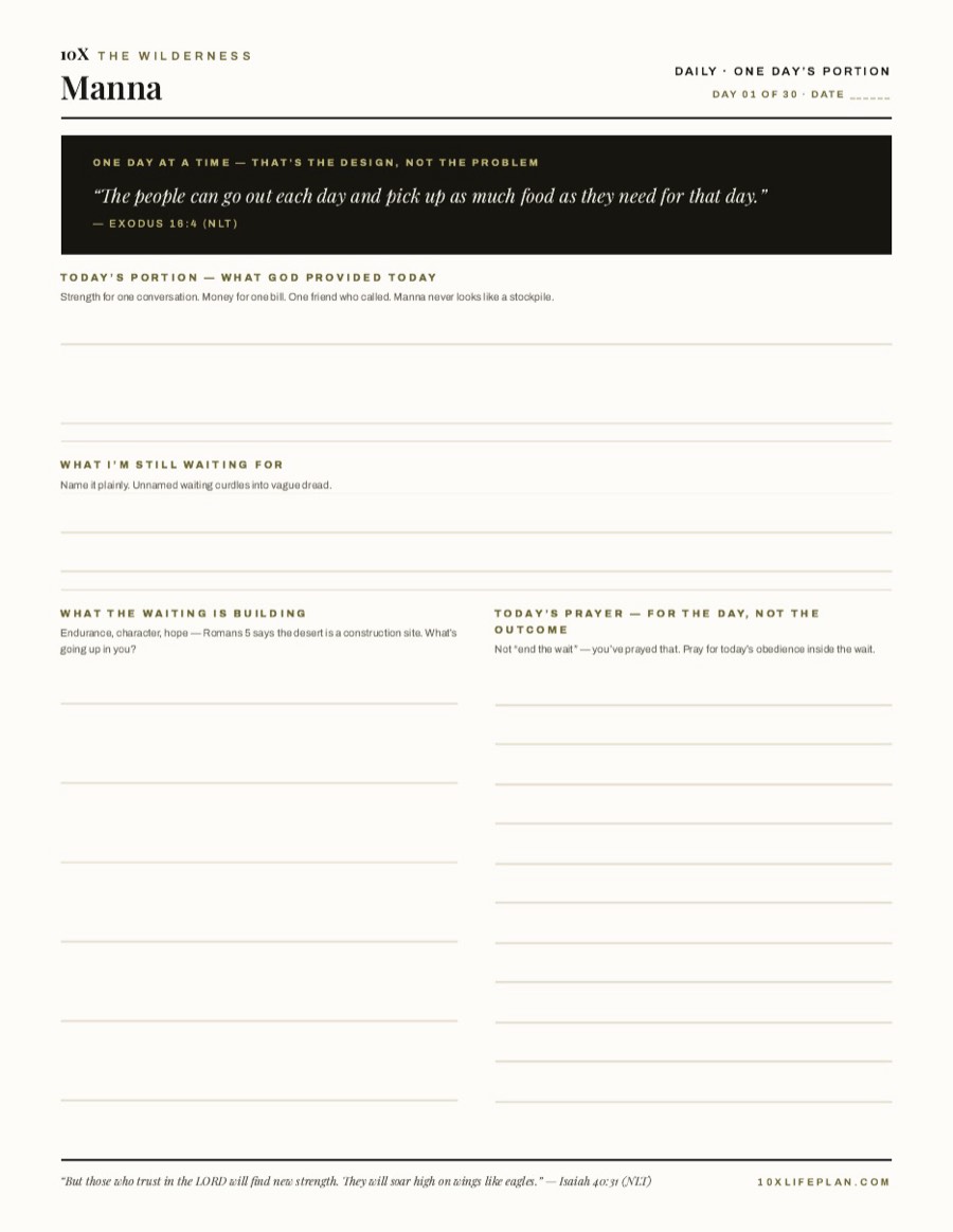 The Wilderness &mdash; Manna — the daily page
