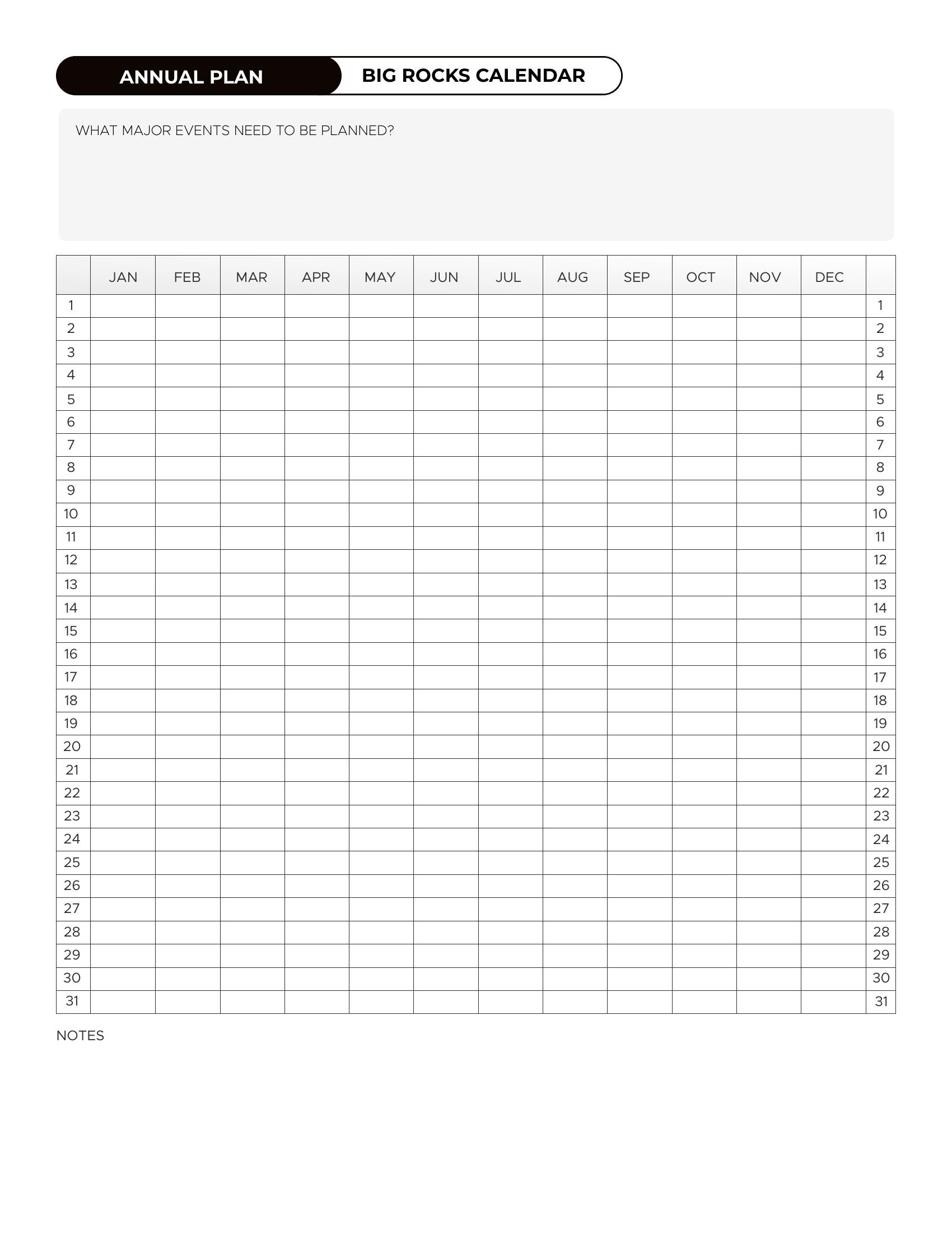 25-year vision worksheet