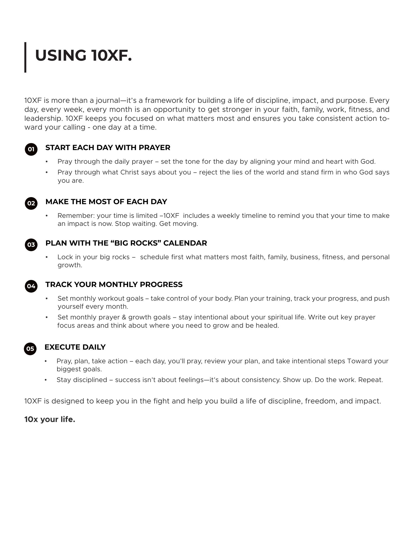 Using 10XF: 5 steps to build your system